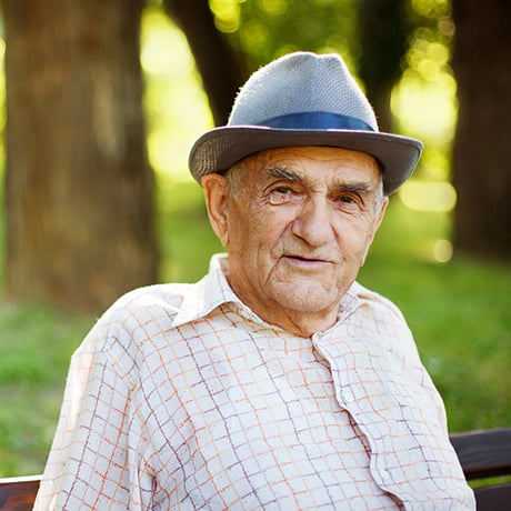 senior man on a bench