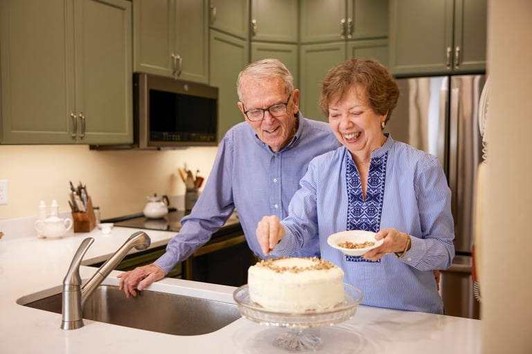 Senior couple at home